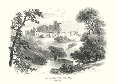 The Castle from the Aln, Alnwick by Samuel Read